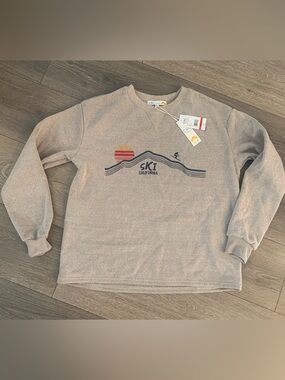 C&C California Gray Crewneck Fleece Long Sleeve Sweatshirt Retro Ski XS NWT